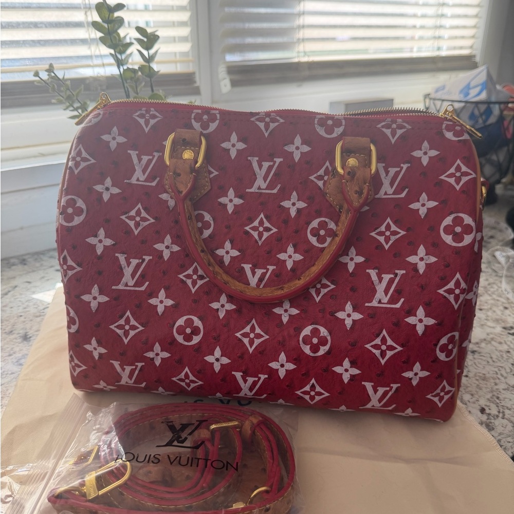 Monogram Satchel with Gold-Tone Hardware